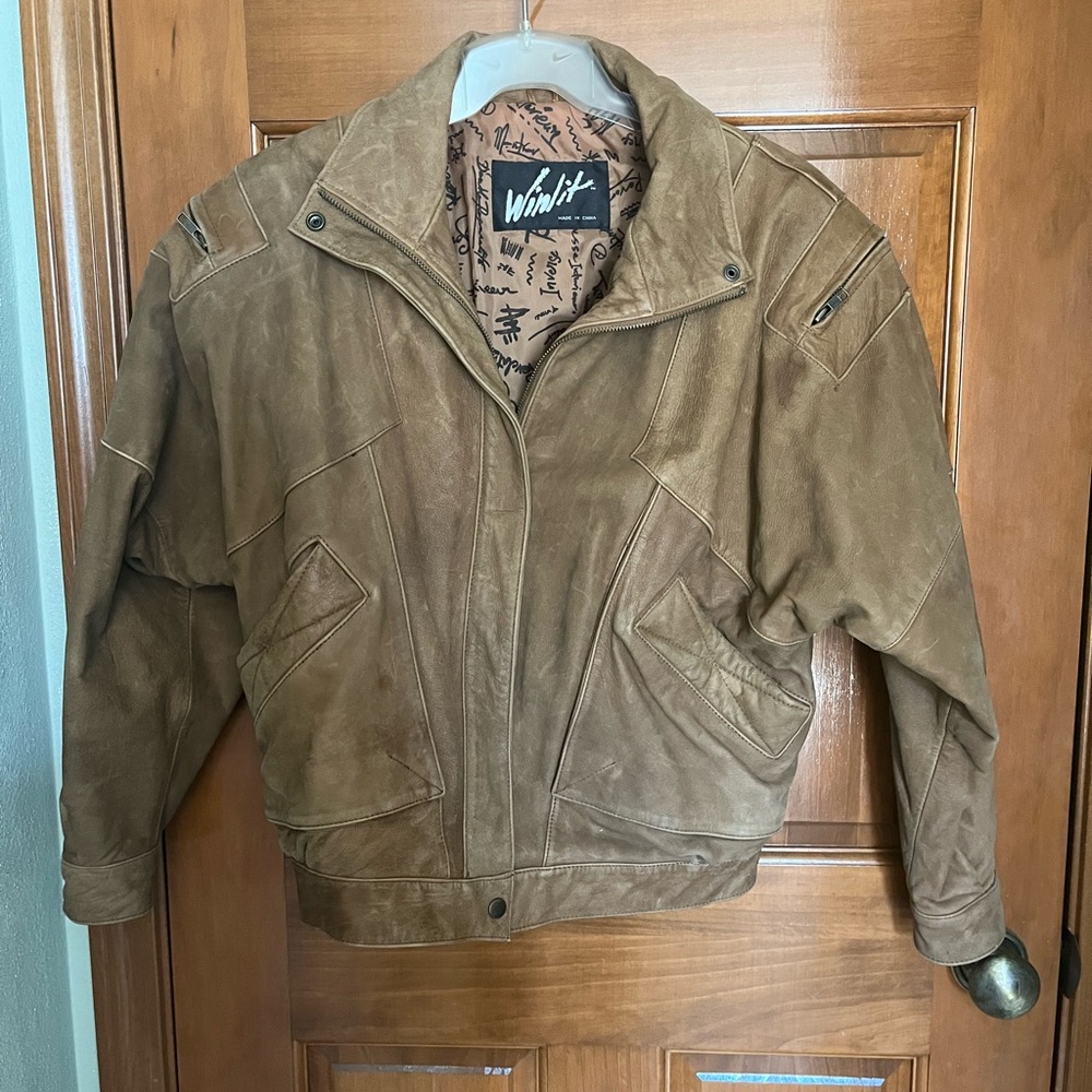 Men's Brown Suede Bomber Jacket